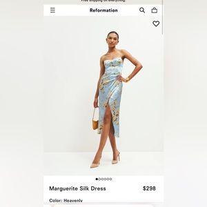 Reformation Marguerite Silk Dress - color heavenly